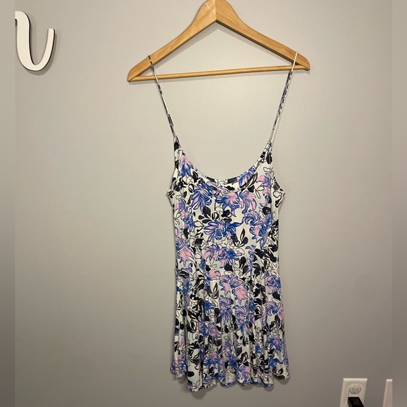 Free People Tropical Floral Print Summer Skater Dress Size Medium - Picture 3 of 3